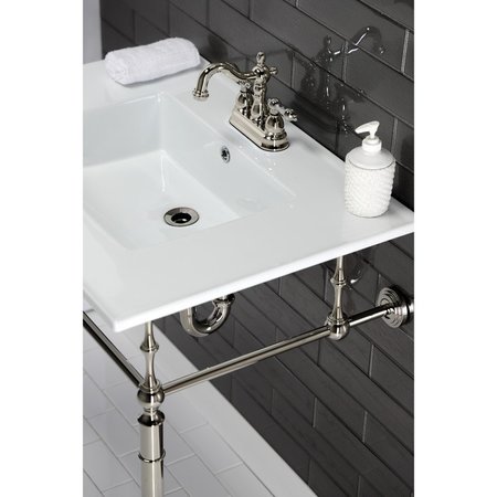 Fauceture Continental 31"x22" Ceramic Vanity Top W/ Integrated Basin 3H, White LBT31227W34